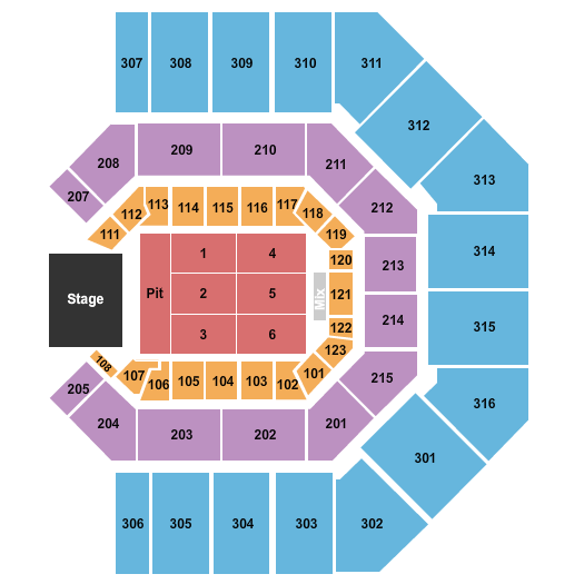 Credit One Stadium Mumford & Sons Seating Chart